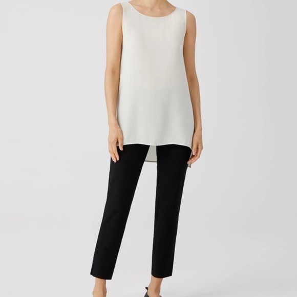Eileen Fisher System Washable Stretch Crepe Slim Ankle Pant - Picture 1 of 4
